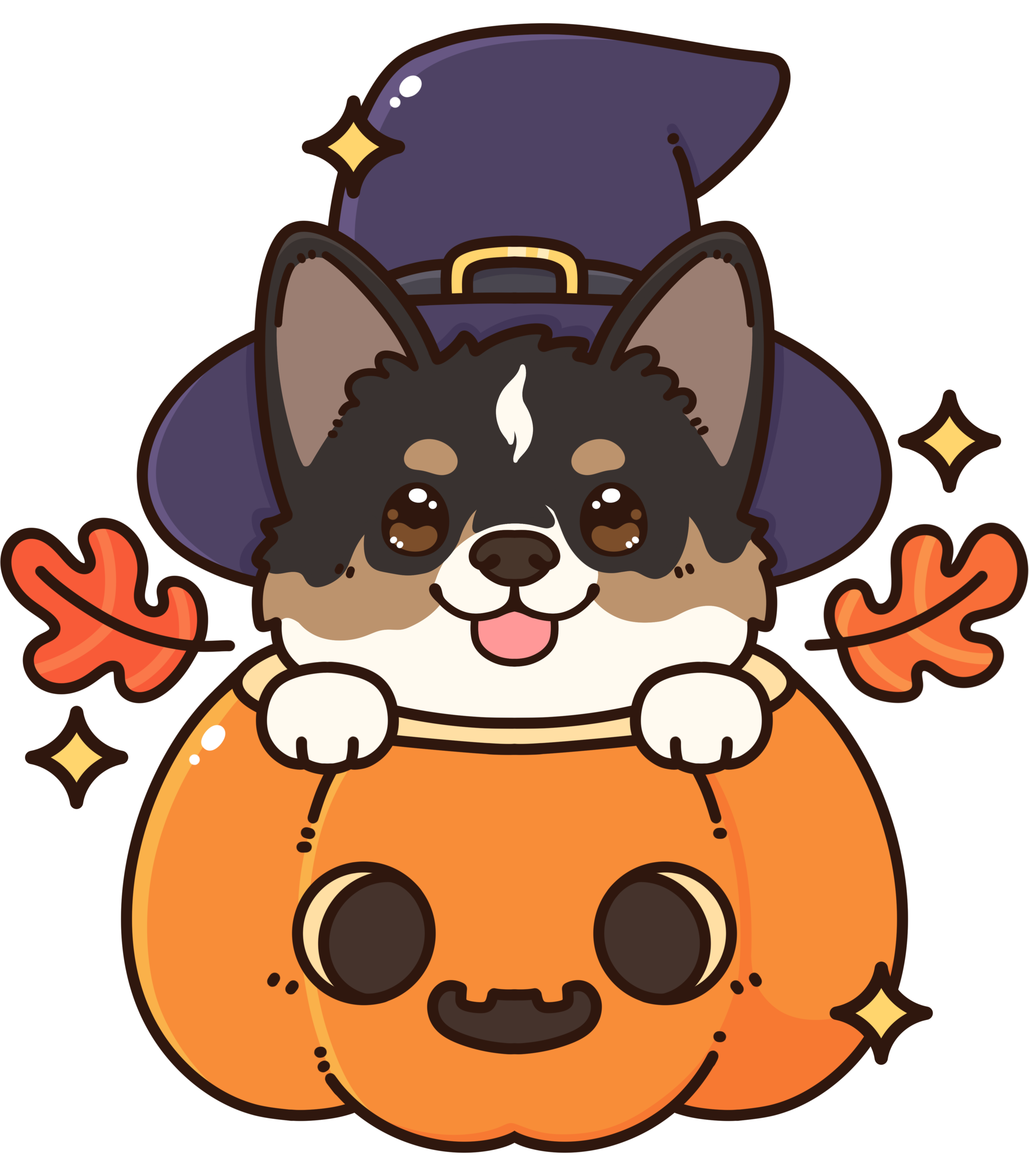 Commissioned art of Opal with pumpkin